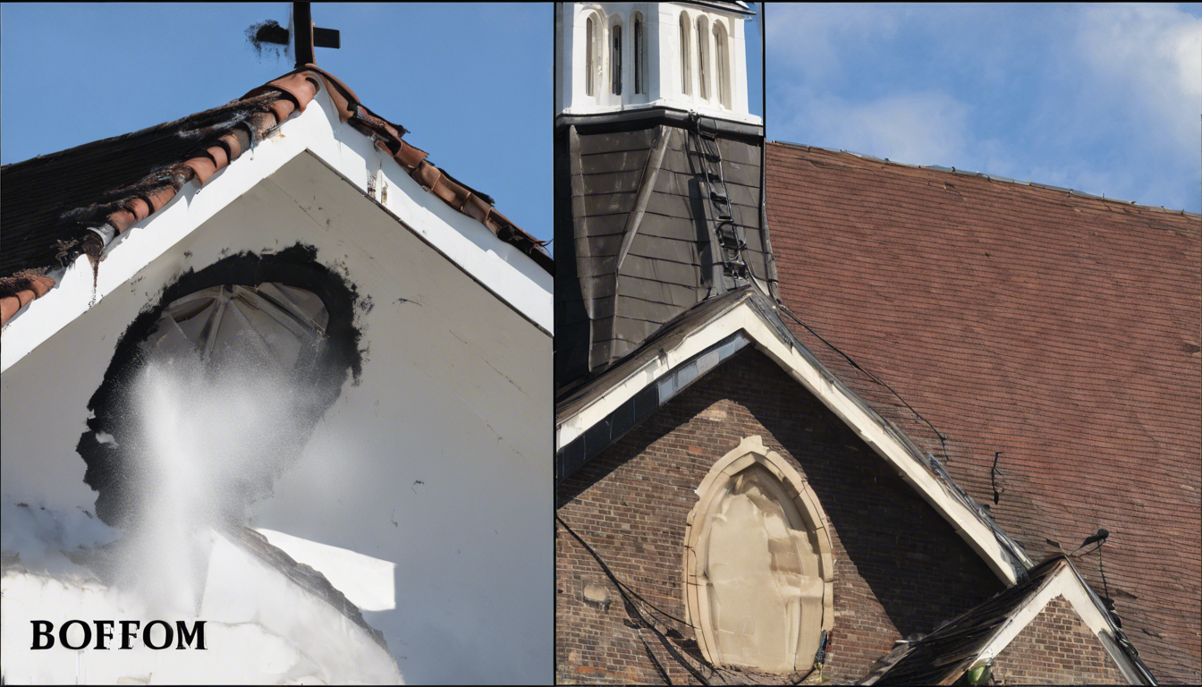 découvrez le démoussage incroyable des murs et de la toiture de l'église de saint-léger-sous-cholet. admirez le résultat époustouflant de ce projet de rénovation qui redonne éclat et beauté à ce monument historique. ne manquez pas cette transformation impressionnante!